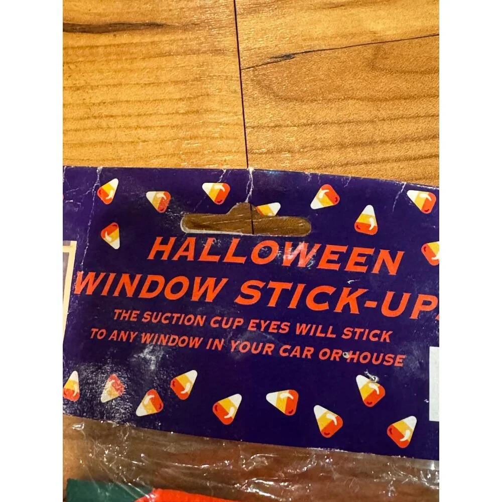 NEW 🎃 Vintage 1995 Magic Creations Plush Pumpkin Window‎ Stick-Up 🎃